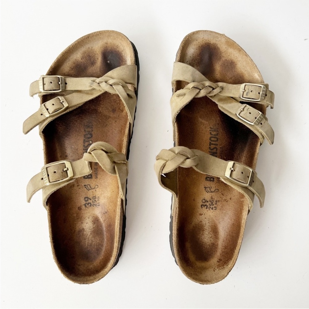 Birkenstock Franca Braided Tan Leather Oiled Sandals Size 39 8-8.5
